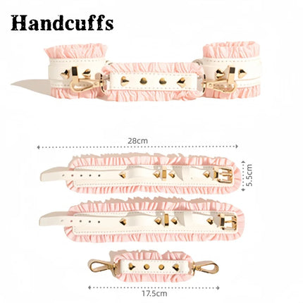 Adult BDSM Products Bondage Sex Toy Kits with PU Leather Handcuffs Collar Mask Bone Plug Game Accessories for Couple Erotic Shop