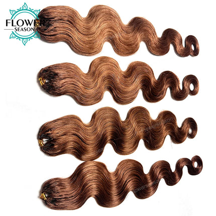 Body Wave Feather Crochet Hair Extension Human Hair Knotless Pre-Separated Crochet Human Hair Extensions Dark Brown Color #27