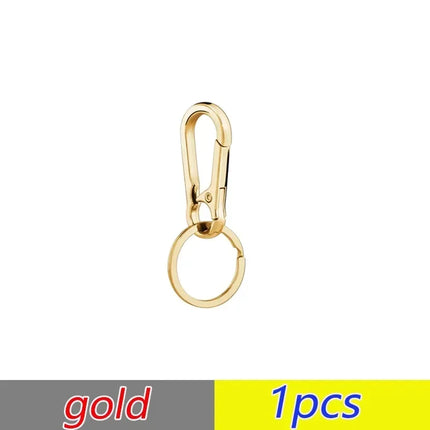 1-5pcs Waist Hanging Key Rings Stainless Steel Holder Keychains Buckle Clip Gourd Climbing Hook Car Strong Carabiner Key Chain