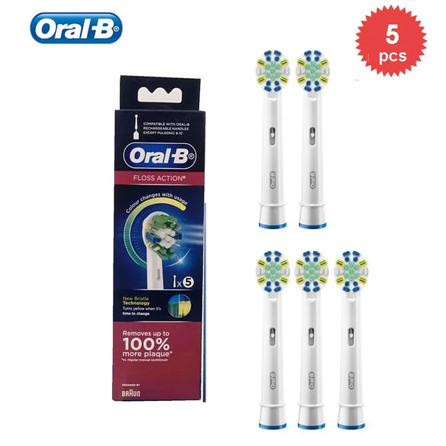 Original Oral B Electric Toothbrush Heads EB25 FlossAction Deep Clean Plaque in Between Teeth Replacement Brush Heads Refills
