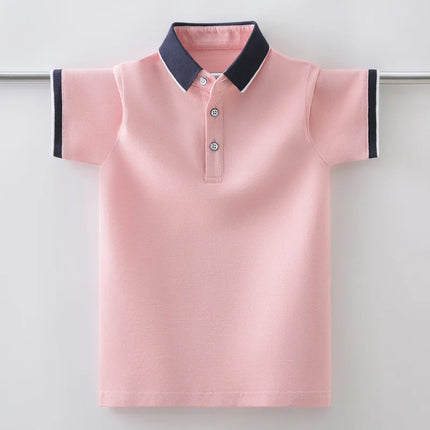 Children Summer Boys Polo Shirt Cotton Fashion Teen Kids Short Sleeve Tops for School Boys 5-14 Years Clothes