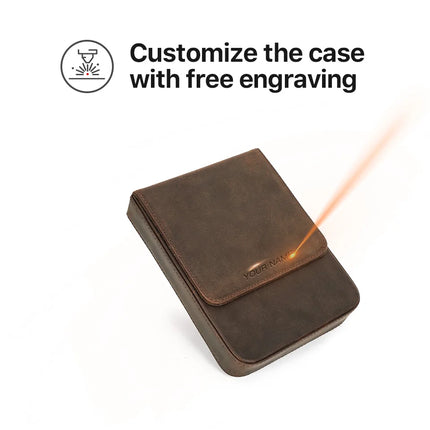 CONTACT'S FAMILY Handmade Fountain Pen Case Genuine Leather Holder Pencil Pouch Retro Pen Box Organizer School Office Men Women