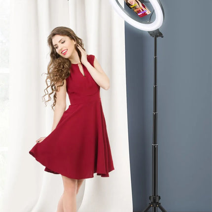 Youtube Shooting Vlog Selfie Circular Photo Ring Light Led Photographic Video Camera Lamp Studio Lighting Phone Holder
