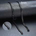 5mm Black Cuban / 60cm 24inch