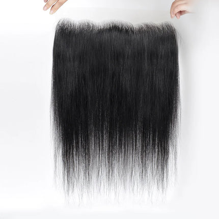 13x4 Transparent Lace Frontal Straight 100% Human Hair For Women Pre Plucked Bleached Knots