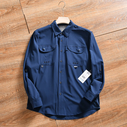 Quick Dry Breathable 3D Tailored Men's Summer Outdoor Workwear Fishing Sun Protection Shirt Polyester Fiber Casual Style