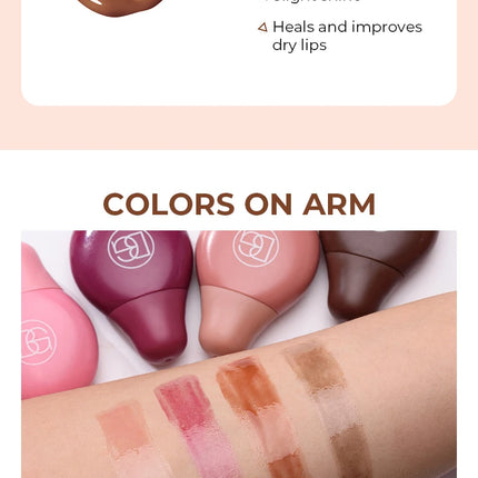 BEAUTY GLAZED 4Color Lipgloss Lip Oil Teens Moisturizing Lipstick Lip Balm High Shine And Lip Gloss Long-Lasting Dry Lip Care