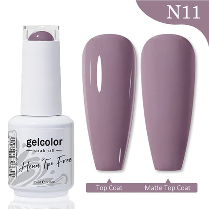 Arte Clavo Red Brown Gel Nail Polish 15ml Autumn Series Base Top Coat Soak Off UV Gel Semi Permanent Varnishes Design Nail Art