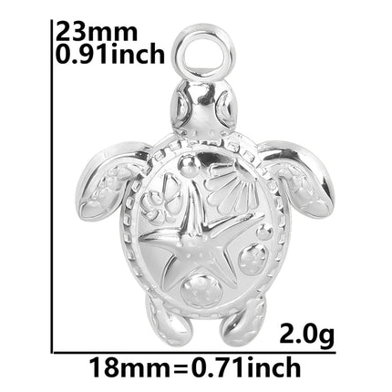 5pcs Stainless Steel Conch Starfish Turtle Charms For Jewelry Making Supplies Ocean Charm Silver Color Pendant Handmade Material