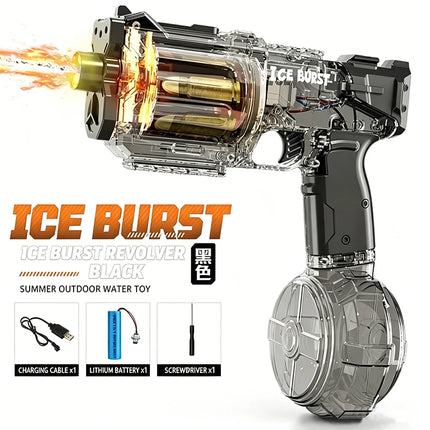 Space Electric Water Gun Energy Ring Burst Transformation LED Lights Large Capacity Full Auto Continuous Fire Squirt Gun Toy