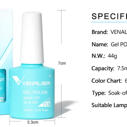 #758 Milky White Venalisa Nail Gel Polish Pearl Color Fall Nails TPO Free Long Wear Diamond Top Soak Off UV LED Gel Nail 7.5ml