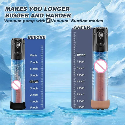 Enlarger Pump Penis Enlargement Extend Vacuum Pussy Pumps Male Masturbator Air Pressure Device Adult Sex Toys Games for Men LED