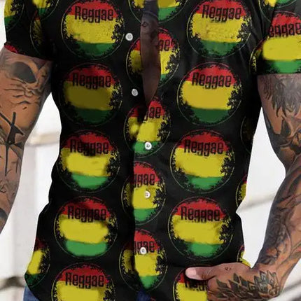 2023 Summer Vintage Men's Hawaiian Shirt Short Sleeve Stripe Printed Shirts For Men Single Button Beach Tee Shirt Men Clothing