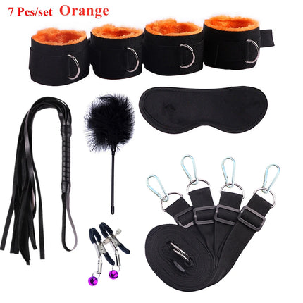 Sex Toys For Woman Men BDSM Bondage Set Under Mattress Erotic Restraint Handcuffs Ankle Cuffs Eye Mask Adults Games for Couples