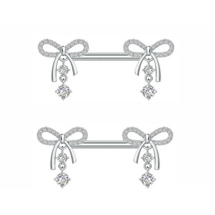 1Pair Pink Butterfly Nipple Piercing Jewelry Shiny Crystal Nipple Rings For Women Girls Heart Nipple Barbells Piercing Pezon