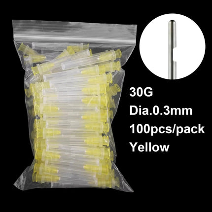 100Pcs/Bag 25G/27G/30G Dental Endo Irrigation Needle Tip Endo Syringe Root Canal Washing Needle Tip Dentistry Materials