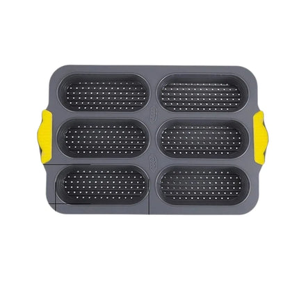 A Set of Silicone 6-Piece Baguette Bread Molds, Non-Stick Cake Baking Tray, Food-Grade Silicone Hot Dog Mold