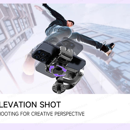 C22 AI Face Tracking Handheld Gimbal Stabiliser 360° Rotation Shoot Selfie Stick Tripod for Mobile Phone, 1/4'' Screw for Camera
