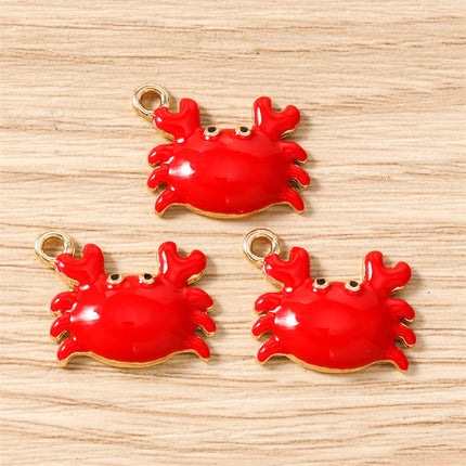 10pcs Cute Mix Marine Life Charms Enamel Starfish Lobster Crab Charms Pendants for Jewelry Making Necklaces Earrings DIY Gifts