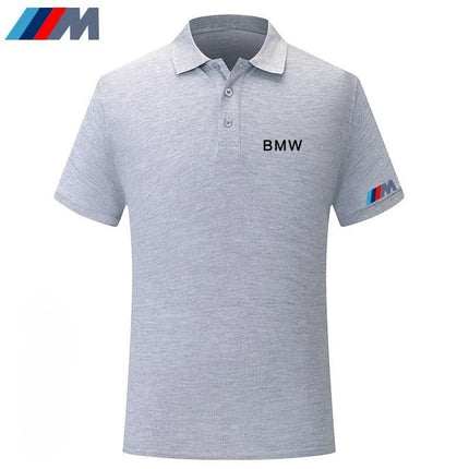 BMW BMW4S New High-quality Shop Tooling Printed Short-sleeved T-shirt Men's and Women's Same Summer Breathable Lapel Polo Shirt