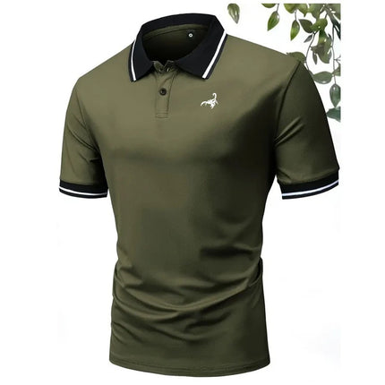 Fashion Men's Short Sleeved Summer Polo Shirt with 3D Digital Printing for Casual Outdoor Wear Cross-border Europe and America