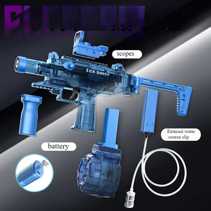 Electric Water Gun Toy with LED Sight Automatic UJ1 Rapid Fire Water Pistol Spray Blaster Pool Outdoor Toys for Boys Adult Gifts