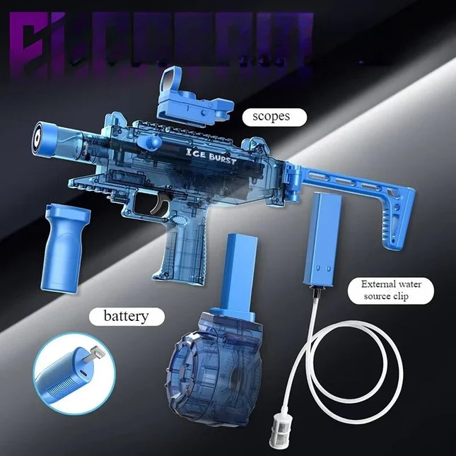 Electric Water Gun Toy with LED Sight Automatic UJ1 Rapid Fire Water Pistol Spray Blaster Pool Outdoor Toys for Boys Adult Gifts
