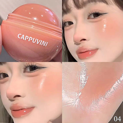 Cappuvini Juice Blush Ball Water Light Blusher Brightening Face Easy Color Multi-Use Blush Makeup Suitable For Lips And Cheeks