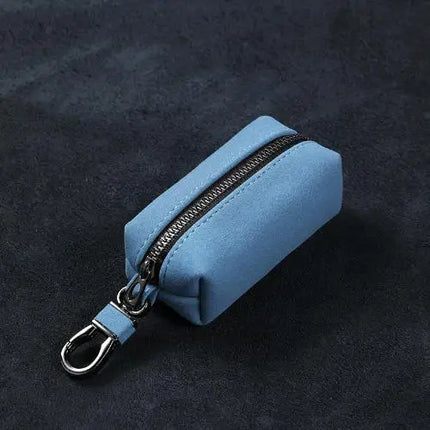 Fashion Single/Double Zipper Key Storage Bag Simple Elegant PU Leather Wallet Bag Large-Capacity Key Holder Organizer Case