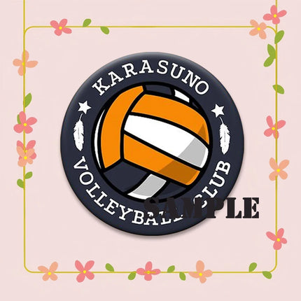 Round Snap-in Brooches Anime Haikyuu Lapel Pins Hinata Shoyo Tobio Kageyama Yu Nishinoya Cartoon Badge Backpack Accessories Gift