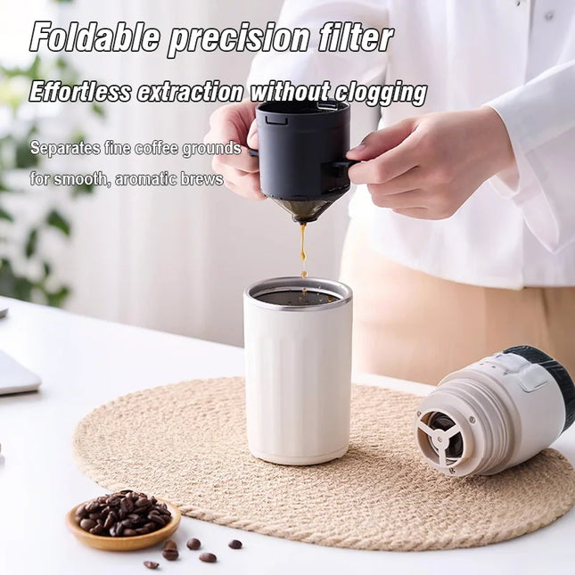 Portable Electric Capsule Grinding Coffee Maker Espresso Coffee Maker Travel and Car Hand Punch Outdoor Portable Coffee