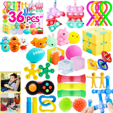 36 Pcs Party Favors for Kids, Fidget Toys Pack, Sensory Toy,Goodie Bags Fillers for Kids Birthday Party, Prizes in Bulk for Scho