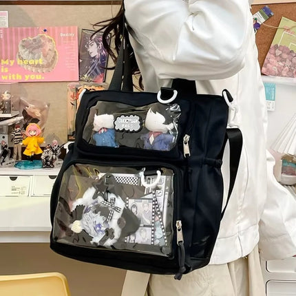 New Y2K Sweet Girl's Ulzzang Ita Bag Large-capacity Crossbody Bag Japanese Comic Exhibition Single Shoulder Bag with Insert