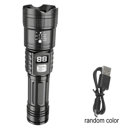 100000LM High Strong Power Led Flashlights Ultra Bright Tactical Flash Light Rechargeable Camping Fishing Defensa Zoom Lantern