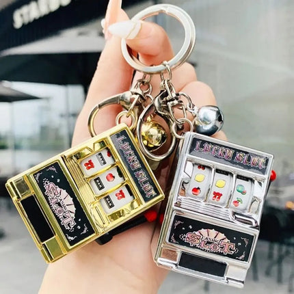 Simple Fashion Trend Keychain Toy Fruit Machine Slot Machine Keychain Personalized Creative Car Pendant Key Ring GiftAccessories