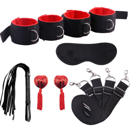 Sex Tools for BDSM Bondage Restraint Adult S&M Fetish Games Set Vibrator Handcuffs Ankle Bed Toys Kits for Couples