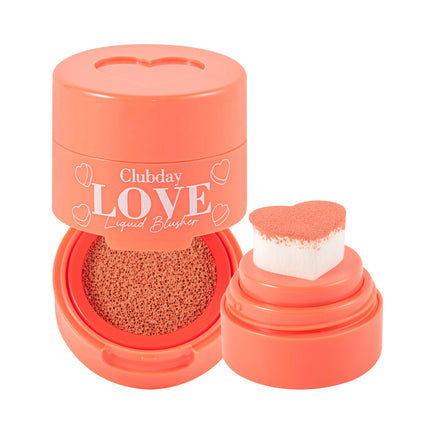 Heart Shaped Blush Stick with Sponge Head Stamp Design Waterproof and Sweat Proof to Modify Cheeks to Be Naturally Rosy