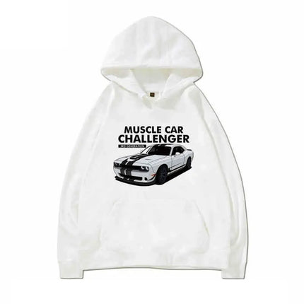 RT American Big V8 Muscle Car Challenger Fashion Outdoor Hoodie Men's and Women's Autumn/Winter Loose Casual Top