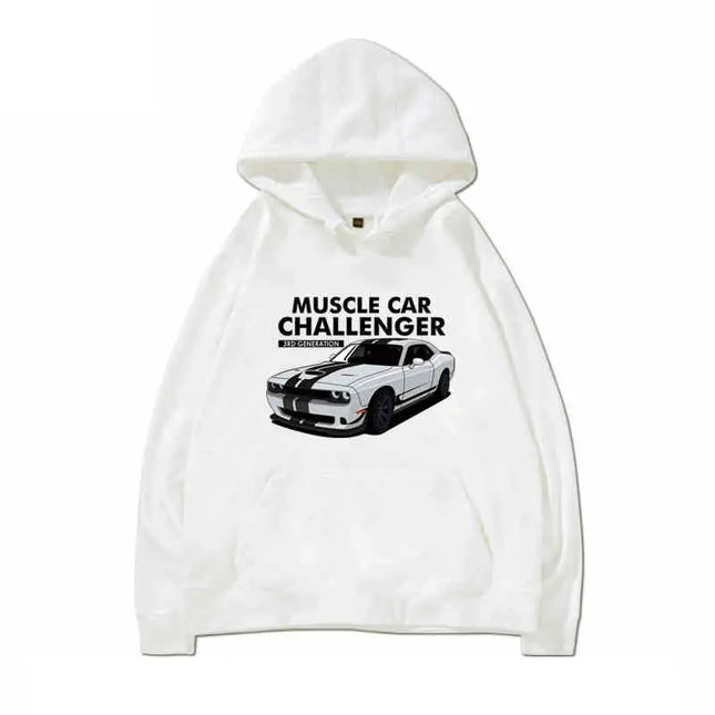 RT American Big V8 Muscle Car Challenger Fashion Outdoor Hoodie Men's and Women's Autumn/Winter Loose Casual Top