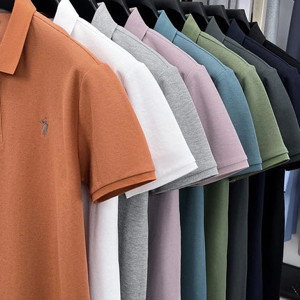 100% pure cotton men's short-sleeved polo shirt, hot-selling summer fashionable horse logo embroidery classic Paul casual T-shirt