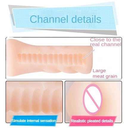 Male Masturbator Realistic Vagina Anal Blowjob Portable Masturbation Cup Soft Real Skin Pocket Pussy 18+ Erotic Sex Toys for Men