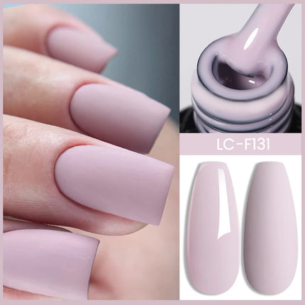 LILYCUTE 7ML Pink Glitter Nail Gel Polish Nude Natural Long Lasting Manicure Soak Off UV LED Nail Art Base Top Coat Gel Varnish