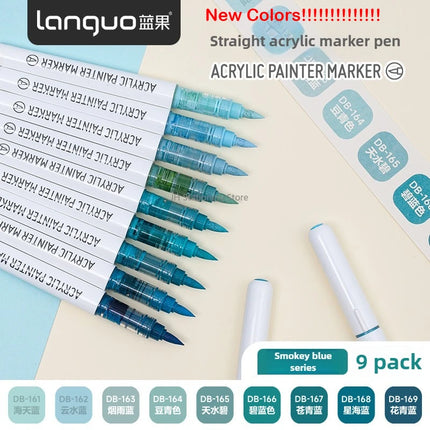LANGUO 207/9 Colors Direct Liquid Acrylic Marker Soft Brush Paint Pen For Manga Graffiti Crafts Art School Supplies Stationery