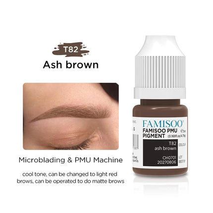 FAMISOO 5ML Permanent Makeup Pigment Ink Eyebrows Ink Emulsion Tattoo Eyebrows Eyeliners Pigments Tattoo Pigments Cool Color