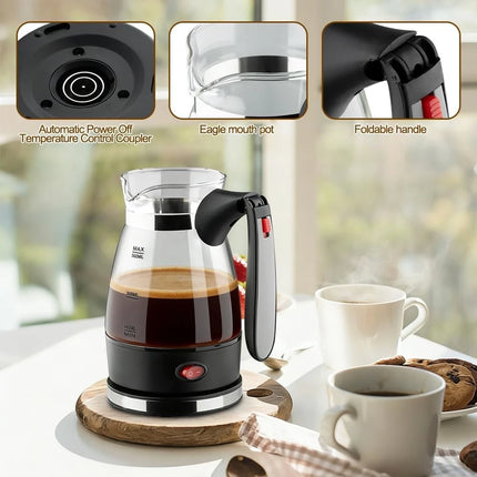 CKFAM-Electric Turkish Coffee Machine 500 Ml Espresso Maker With Handle Turkish Coffee Pot And Teapot EU Plug