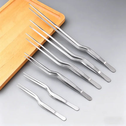 3/1Pcs Kitchen Tweezer Food Tongs BBQ Cooking Tool Stainless Steel Portable Barbecue Picnic Tongs for Kitchen Clamp CFQJ008