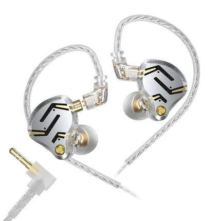 KZ ZS12 PRO 2 in Ear Monitor Headphones 5BA+1DD Hybrid Driver Earphones Gaming Musician Audiophile (Black without Microphone)