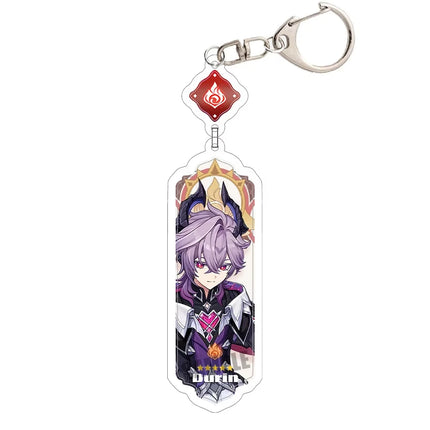 Anime Keychain Linnea Flins Durin Mualani Furina Arlecchin Key Chain Accessories Genshin Impact Cute Bag Pendant Key Ring Gift