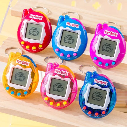 Mini Tamagotchi Game Console Keychain, Multilingual Electronic Pet Toy， Pixel Game Boy Pendant for Kids