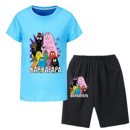 Barbapapa T-shirt for A Boy Two-piece Set for Children From 6 To 12 Years Old Summer Sale Toddler Girl Clothes Junior Girl Cloth